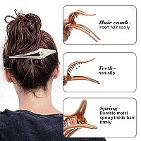 French Concord Flat Hair Clips - 6Pcs Curved Hair Claw No Slip Hair Clips Volume Strong Hold Clip Hair Claw For Women Girls (Duckbil(Medium, 47))