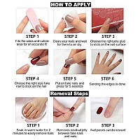 Rikview Press On Nails Medium Fake Nails Square Acrylic Nails Nude Press On Nails 24 Pcsset