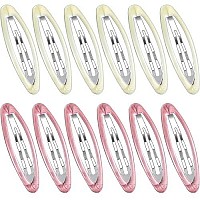 12 Pieces Oval Snap Hair Clips Tortoise Metal Snap Clips Oval Epoxy Hair Grips Metal Ellipse Hair Clips Non Slip Snap Hair Barrettes Hair Accessories For Women Girls Hair Styling, 28 In (Vivid Style)