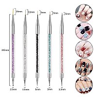 Silpecwee 10Pcs Nail Art Brush Set Dotting Tools For Nails Nail Liner Brush Ombre Nail Brush Nail Clean Up Brush Nail Design Brushes Acrylic Manicure Brush Nail Brushes For Nail Art Nail Painting Kit