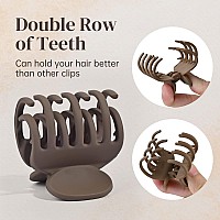 Deeka Double Row Teeth Hair Clips Small Claw Clips For Thin Hair 4 Pack 1.6 Medium Matte Non-Slip Short Hair Accessories For Women And Girls