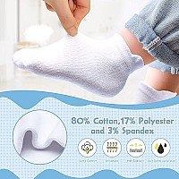 Hyzgb Kids Socks Boys Girls Non Slip With Grippers 5-6-7 Years Old 12 Pairs Cotton Toddler White Ankle Grippy Socks For Little Kids Boys Girls Children 5T-6T-7T Birthday Gifts