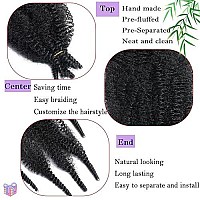 16 Inch Marley Twist Braiding Hair 8 Packs Pre-Separated Springy Afro Twist Hair Extension Kinky Afro Twist Crochet Hair Braids Natural Black Spring Twist For Black Women (16 Inch, 1B)