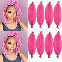 Pink Marley Twist Braiding Hair Pre-Separated Springy Afro Twist Hair 16 Inch Kinky Twist For Faux Locs Crochet Braiding Afro Twist Hair Extensions For Black Women(16Inch(Pack Of 8),Pink)