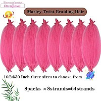 Pink Marley Twist Braiding Hair Pre-Separated Springy Afro Twist Hair 16 Inch Kinky Twist For Faux Locs Crochet Braiding Afro Twist Hair Extensions For Black Women(16Inch(Pack Of 8),Pink)