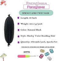 30 Inch Marley Twist Braiding Hair Pre Separated Springy Afro Twist Hair For Distressed Butterfly Locs Crochet Hair Synthetic Protective Spring Twist Hair Extensions For Black Women(8Packs,1B)