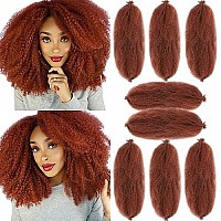 Pre-Separated Marley Twist Braiding Hair 16 Inch Ginger Springy Afro Twist Hair 350 Color For Distressed Butterfly Locs Soft Locs Crochet Hair Extensions For Black Women (8Packs,350)