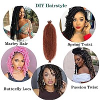 Pre-Separated Marley Twist Braiding Hair 16 Inch Ginger Springy Afro Twist Hair 350 Color For Distressed Butterfly Locs Soft Locs Crochet Hair Extensions For Black Women (8Packs,350)