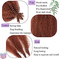 Pre-Separated Marley Twist Braiding Hair 16 Inch Ginger Springy Afro Twist Hair 350 Color For Distressed Butterfly Locs Soft Locs Crochet Hair Extensions For Black Women (8Packs,350)