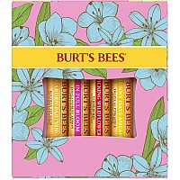 Burts Bees Lip Balm Spring Gifts, Lip Care For All Day Hydration, In Full Bloom Set - Beeswax, Dragonfruit Lemon, Tropical Pineapple & Strawberry, 4 Pack (Packaging May Vary)