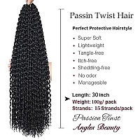 8 Packs Passion Twist Hair 30 Inch Passion Twist Crochet Hair Long Freetress Water Wave Crochet Braiding Hair Extensions (1B)