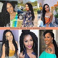 8 Packs Passion Twist Hair 30 Inch Passion Twist Crochet Hair Long Freetress Water Wave Crochet Braiding Hair Extensions (1B)