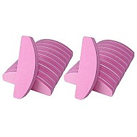 20 Pcs Nail Buffers, Double Sided Nail Files Buffer Blocks 100180 Grit Portable Washable Sanding Buffing File Arc Shape (Pink)