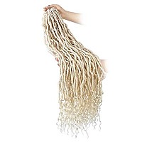 Bohobabe 24 Inch New Faux Locs With Curly End 6 Packs Soft Locs Crochet Hair 72 Strands Long Natural Crochet Braids (6Packs,613)