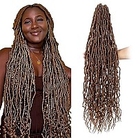 Bohobabe 30 Inch New Faux Locs With Curly End 6 Packs Soft Locs Crochet Hair 72 Strands Long Natural Crochet Braids (6Packs,27)