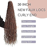 Bohobabe 30 Inch New Faux Locs With Curly End 6 Packs Soft Locs Crochet Hair 72 Strands Long Natural Crochet Braids (6Packs,27)