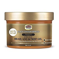 African Pride Black Castor Miracle Extra Hold Braid, Loc, Twist Gel - Tames Frizz & Controls Edges, No Parabens, No Sulfates, No Mineral Oil, No Petrolatum, Contains Black Castor & Coconut Oil, 12 Oz