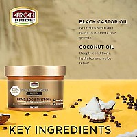 African Pride Black Castor Miracle Extra Hold Braid, Loc, Twist Gel - Tames Frizz & Controls Edges, No Parabens, No Sulfates, No Mineral Oil, No Petrolatum, Contains Black Castor & Coconut Oil, 12 Oz