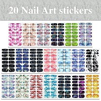 Wokoto 20 Sheets Gradient Nail Polish Stickers Marble Nail Stickers Full Nail Wraps For Women Nails Gel Nail Strips Peel And Stick Nail Polish Stickers For Nails Gel Nail Stickers Nail Gel Stickers