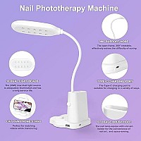 Saviland U V Light For Nails - 30W U V Led Nail Lamp 360A Rotatable Hands-Free Led Lamp 2-In-1 Nail Dryer With Nail Brush Holder Nail Art Curing Lamp For Nail Salon Manicure Home Diy, White