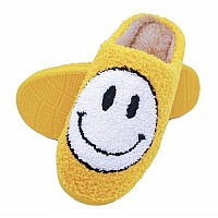 Dcltd Smile Face Slippers Warm Cozy Foam Slide Fuzzy Slides With Soft Memory Foam Comfort Cotton Slip On Warm Slipperaanti-Slip Soft Sole Slippers For Kids Women Slip-In Men 75-85