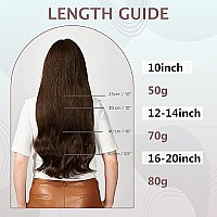 Full Shine 20 Inch Brown Ombre Human Hair Extensions Wire Extensions Remy Hair 90 Grams One Piece Headband Extensions Invisible Fish Wire Extensions Silky Brown Hair Real Hair Fish Line Extensions