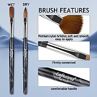 Lofuanna Nail Acrylic Brushes Set 3Pcs Nail Brush For Acrylic Application Size 10 12 14 Professional Nail Art Drawing Brushes For Nail Extension Acrylic Powder Manicure Diy At Home Salon