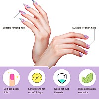 Dukasou Semi Cured Gel Nail Strips, 28Pcs Real Nail Polish Art Stickers/Wraps With Uv/Led Light, Includes Prep Pads, Nail File & Wood Stick, Sticker Nails For Women Girls Kids Diy Decorations Birthday Party Favor Gifts(Colorful)