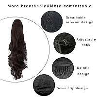 Jhzsjf Drawstring Ponytail Hair Extensions,Long Wavy Wrap Around Synthetic Heat Resistant Pony Tail Hairpiece 28 56 Oz For Women Girls Black Brown