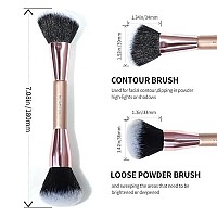 Contour Makeup Brush,Double Ended Foundation Makeup Brushes For Blending Liquid Powder Concealer Cream Cosmetics Blush Contour Brush