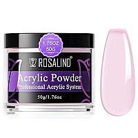 Rosalind Soft Pink Acrylic Nail Powder, 50G176Oz Pink Acrylic Powder For Acrylic Extension Professional Polymer Nail Acrylic Powder Soft Pink Nail Carving French Nail Art Design, No Nail Lamp Needed