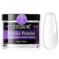 Rosalind Clear Acrylic Nail Powder 50G176Oz Acrylic Clear Powder For Nail Acrylic Extension, Professional Crystal Polymer Clear Nail Powder Acrylic Nail Caving, Dry Naturally No Nail Lamp Needed