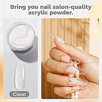 Rosalind Clear Acrylic Nail Powder 50G176Oz Acrylic Clear Powder For Nail Acrylic Extension, Professional Crystal Polymer Clear Nail Powder Acrylic Nail Caving, Dry Naturally No Nail Lamp Needed