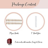 Babalal Coffin Press On Nails Long French Tip Fake Nails Nude Glossy Glue On Nails 24Pcs Ballerina Golden Acrylic Nails With Design Stick On Nails