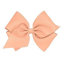 Wee Ones Girls Classic Grosgrain Hair Bow On A Weestay Clip With Plain Wrap, Mini King, Light Coral