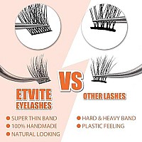 Etvite Diy Eyelash Extensions Lash Clusters Individual Lashes, 48 Clusters 3D Effect C Curl, Wispy Reusable Long Lasting Natural Look Home Eyelash Extension (Glamour-10Mm)