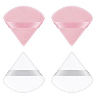 Ainiv 4 Pcs Powder Puff, Triangle Makeup Puff, Reusable Soft Powder Sponge, Washable Wet Dry Dual-Use Cosmetic Puff, Face Powder Puff For Loose Powder Foundation Cream Blush Wetand Or Pressed Powder