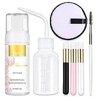 Wozutunt 100Ml Eyelash Extension Cleanser Lash Mousse Lash Shampoo For Extensions, Natural Lashes Makeup Mascara Remover Professional Self Use With Cotton Puff Lash Cleanser 338Oz