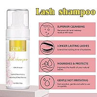 Wozutunt 100Ml Eyelash Extension Cleanser Lash Mousse Lash Shampoo For Extensions, Natural Lashes Makeup Mascara Remover Professional Self Use With Cotton Puff Lash Cleanser 338Oz