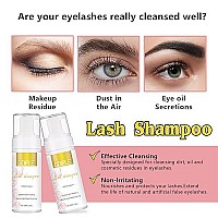 Wozutunt 100Ml Eyelash Extension Cleanser Lash Mousse Lash Shampoo For Extensions, Natural Lashes Makeup Mascara Remover Professional Self Use With Cotton Puff Lash Cleanser 338Oz