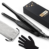 Wavytalk Pencil Flat Iron, 310 Small Flat Iron For Short Hair, Pixie Cut And Bangs, Tiny Beard Straightener With Dual Voltage Adjustable Temp, Mini Hair Straightener For Edges Heating Up In 15S