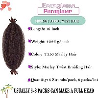 Paraglame Springy Afro Twist Braiding Hair For Soft Locs, Pre-Separated Marley Hair For Faux Locs, Marley Twist Braiding Hair Afro Twist Crochet Hair For Black Women (16Inch, T350)