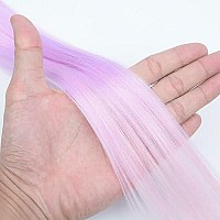 Kgbfass Colored Clip In Hair Extensions Ombre Purple Colorful Clip On Straight Fashion Hair Pieces Halloween Cosplay Dress Up Fashion Party Christmas Gift For Girls(Ombre Purple-Pink)