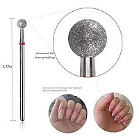 Squligt 6Pcs Nail Drill Bits, Ball Head 332 Cuticle Clean Nail Bit For Electric Nail File Machine, Suitable For Acrylic Manicure Pedicure Cuticle Gel Polishing, Nail Salon Supply