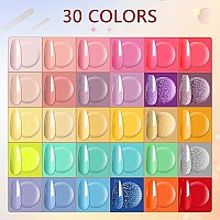 Saviland 33Pcs Gel Nail Polish Kit, Summer Colors Gel Polish 75Ml Soak Off U V Led Gel Pink Glitter Neon Bright Gel With Base & Glossymatte Top Gel Nail Supplies Nail Art Starter Kit For Salon Home