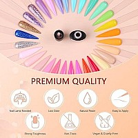 Saviland 33Pcs Gel Nail Polish Kit, Summer Colors Gel Polish 75Ml Soak Off U V Led Gel Pink Glitter Neon Bright Gel With Base & Glossymatte Top Gel Nail Supplies Nail Art Starter Kit For Salon Home