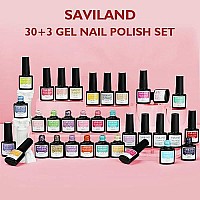 Saviland 33Pcs Gel Nail Polish Kit, Summer Colors Gel Polish 75Ml Soak Off U V Led Gel Pink Glitter Neon Bright Gel With Base & Glossymatte Top Gel Nail Supplies Nail Art Starter Kit For Salon Home