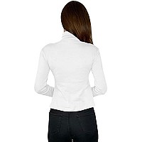 Ny Threads Womens Turtleneck Long Sleeves Shirt White