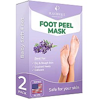 Plantifique Foot Peel Mask With Lavender 2 Pack Peeling Foot Mask Dermatologically Tested - Repairs Heels, Removes Dead Skin For Baby Soft Feet - Exfoliating Foot Mask For Dry Cracked Feet