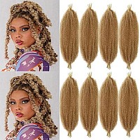 Marley Hair 16 Inch Springy Afro Twist Hair 8 Packs Marley Twist Braiding Hair, Wrapping Hair For Soft Locs Synthetic Crochet Braids Hair Extension For Black Women(16Inch, 27613)